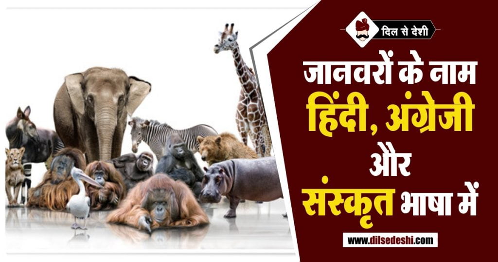 55 जानवरों के नाम अंग्रेजी और संस्कृत में | Animal Name in English and